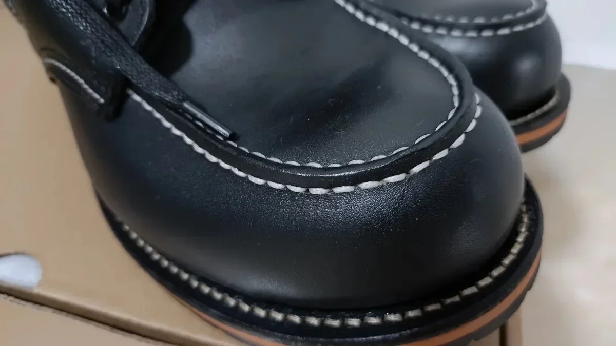 Goodyear-Handmade Toe Layer Cowhide Square Toe Workwear Boots High Tube Retro Motorcycle Lace Up Leather Men's Shoes view 2