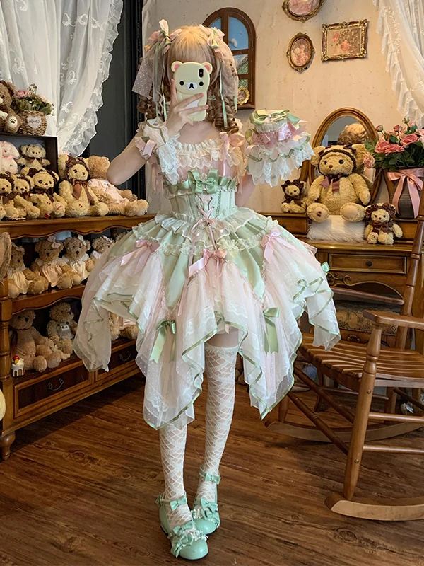 

Princess Style Short Strapless Evening Gown for Women Graduation Student Day Adult Ceremony Wedding Flower Bride Fairy Tale P...