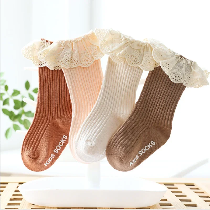 Baby Socks New Kids Toddlers Girls Knee High Long Soft Cotton Lace Baby Children Socks Baby Girl Socks 0 To 3 Years Fall Clothes