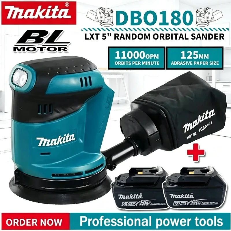 makita-dbo180z-18v-brushless-cordless-rechargeable-disc-random-orbital-sander-woodworking-sanding-putty-polishing-power-tool