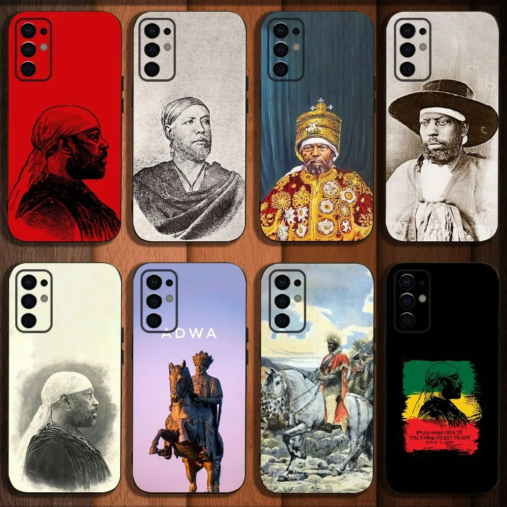 Emperor Menelik Ii Ethiopia Adwa Phone Case For Samsung S24,S21,S22,S23,S30,Ultra,S20,Plus,Fe,Lite,Note,10,9,5G Black Soft Cover