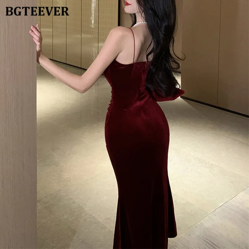 Bgteever vintage cintura fina pacote feminino hip vestido de veludo primavera verão lado split elegante senhoras sem mangas bodycon vestido