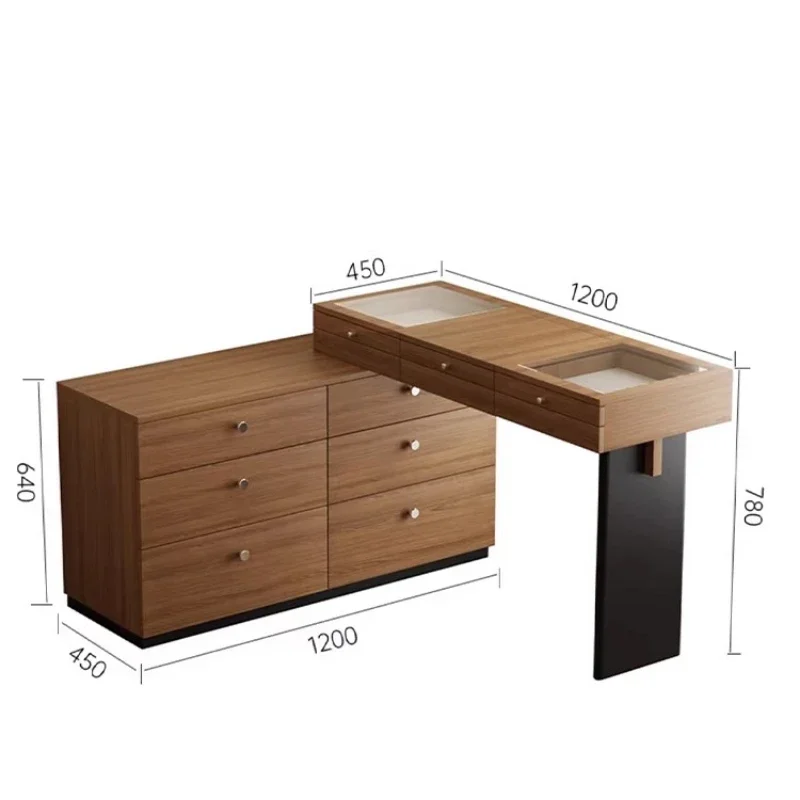 

Dresser bedroom, makeup table and chest integrated, retro French style