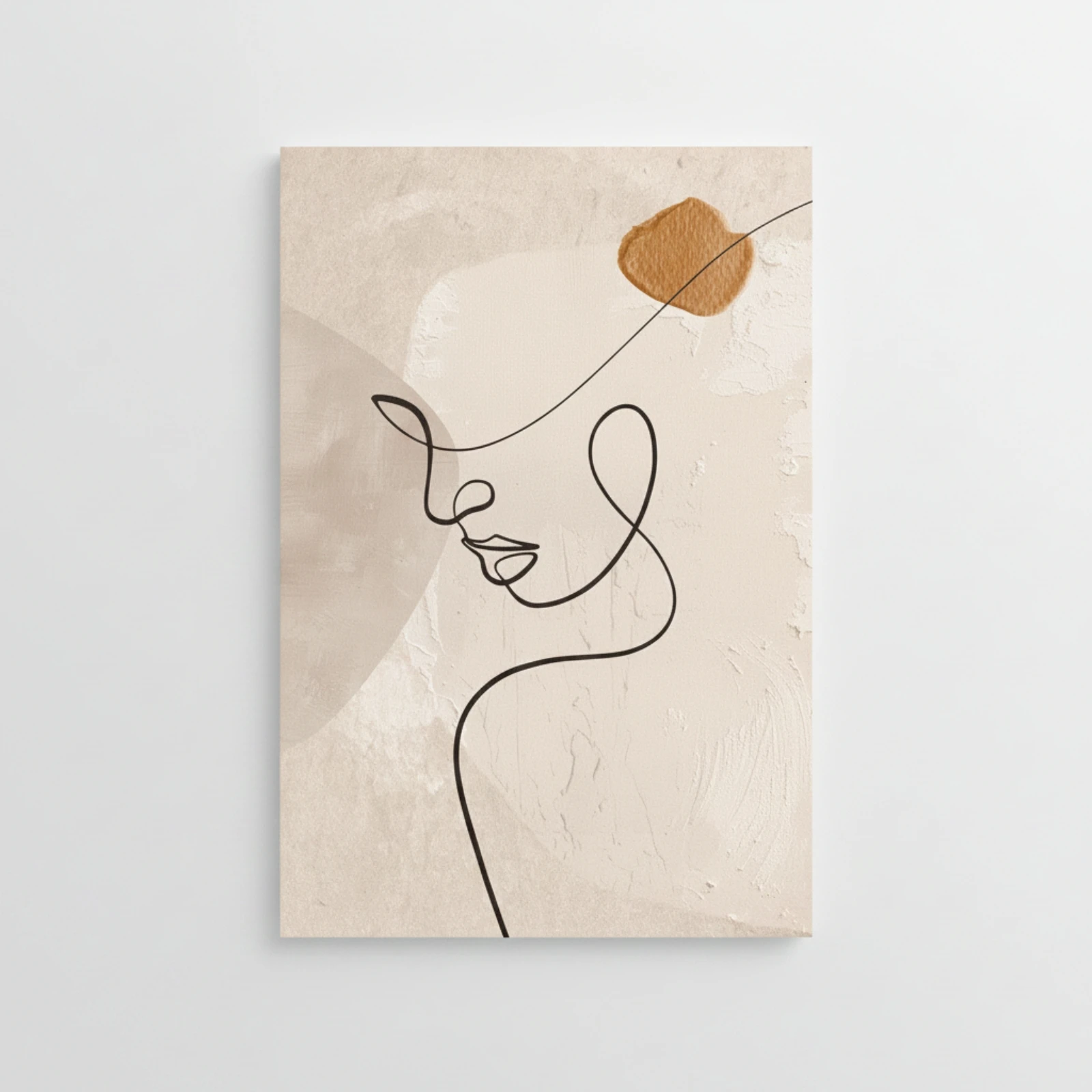 Unframed Canvas Modern Canvas Printed Line Drawing Reproduction Boho Black and White for Homeowners, Living Room, Bedroom