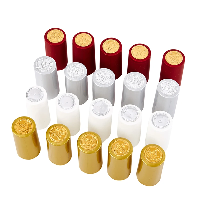 C 100Pcs Wine Heat Shrink Shrinkable Plastic Caps Films Sealing Cap Wine Bottle Film Wine Heat Shrinkable Cap 30*60mm