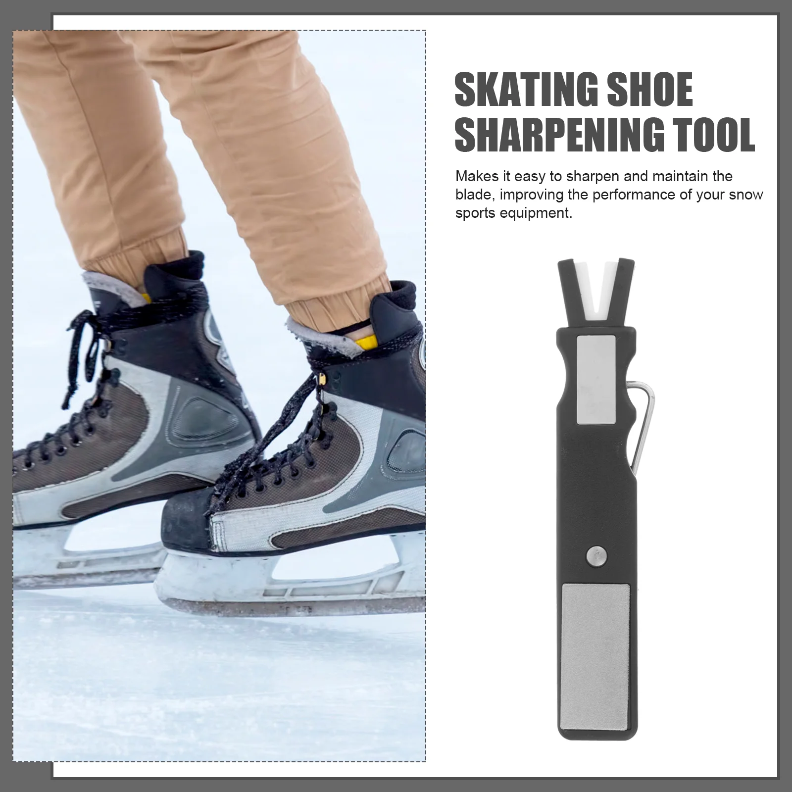 Ski Tool Sharpener for Grinding Ice Hockey Shoes Blade Whetstone Skate Accessories Grindstone Skates Plastic