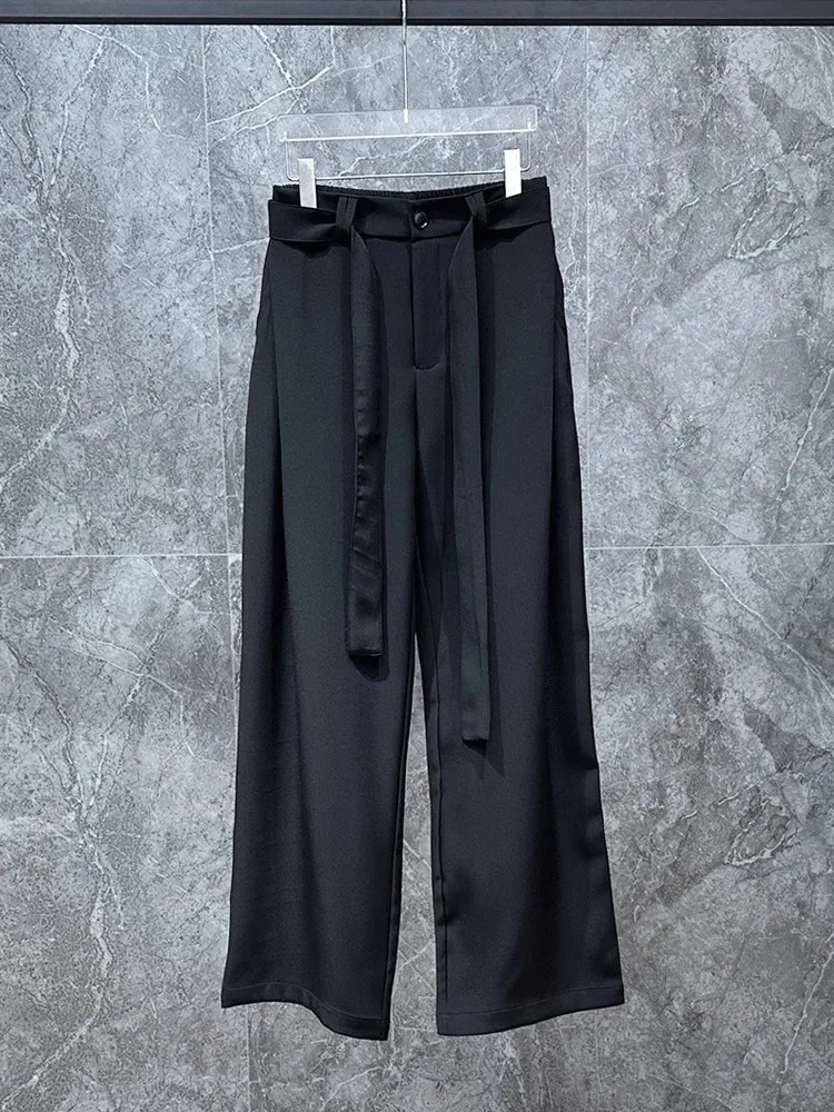 Owen Seak Men Straight Pants Men's Sweatpants Cotton Gothic Casual Autumn Cross Solid Loose Black Long Pants Size XL