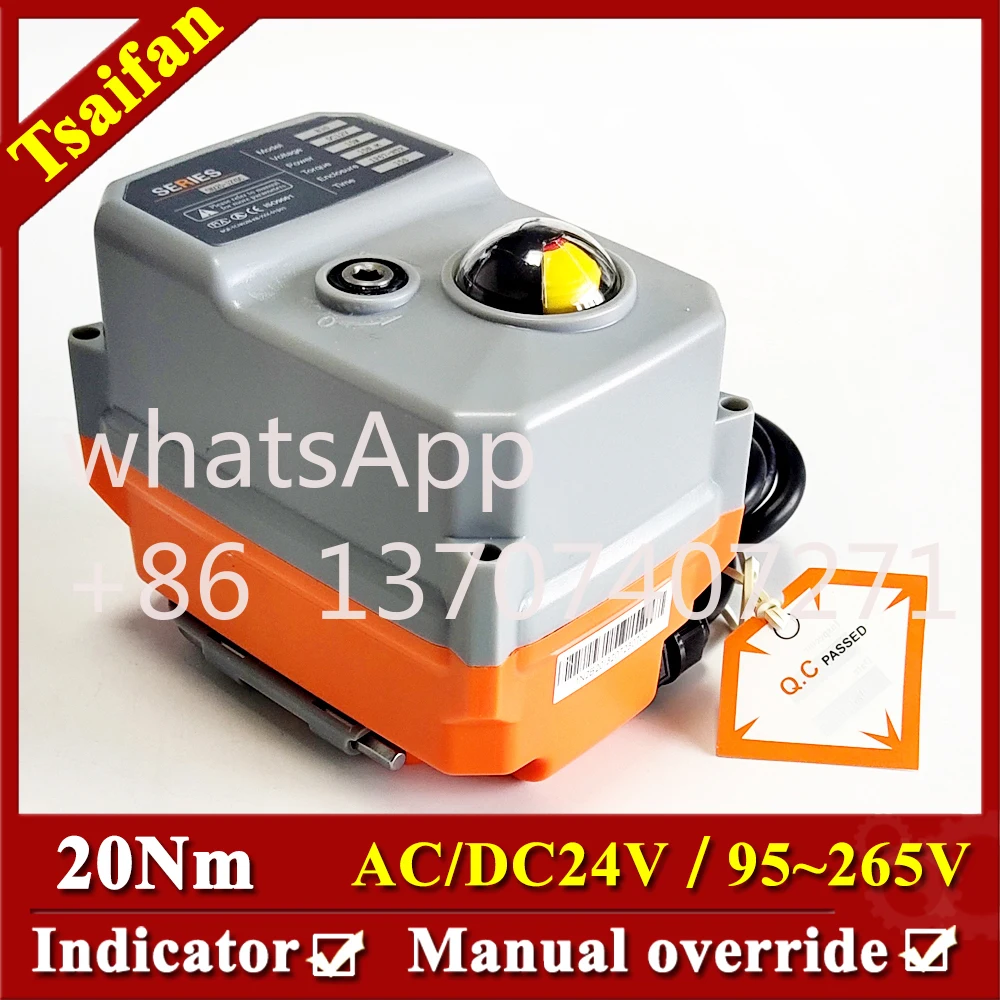 20Nm Electric Valve Actuator ABS shell ACDC24V or ACDC95-265V with ISO5211 connection F03,F04,F05 3 wires 2 control spring retur