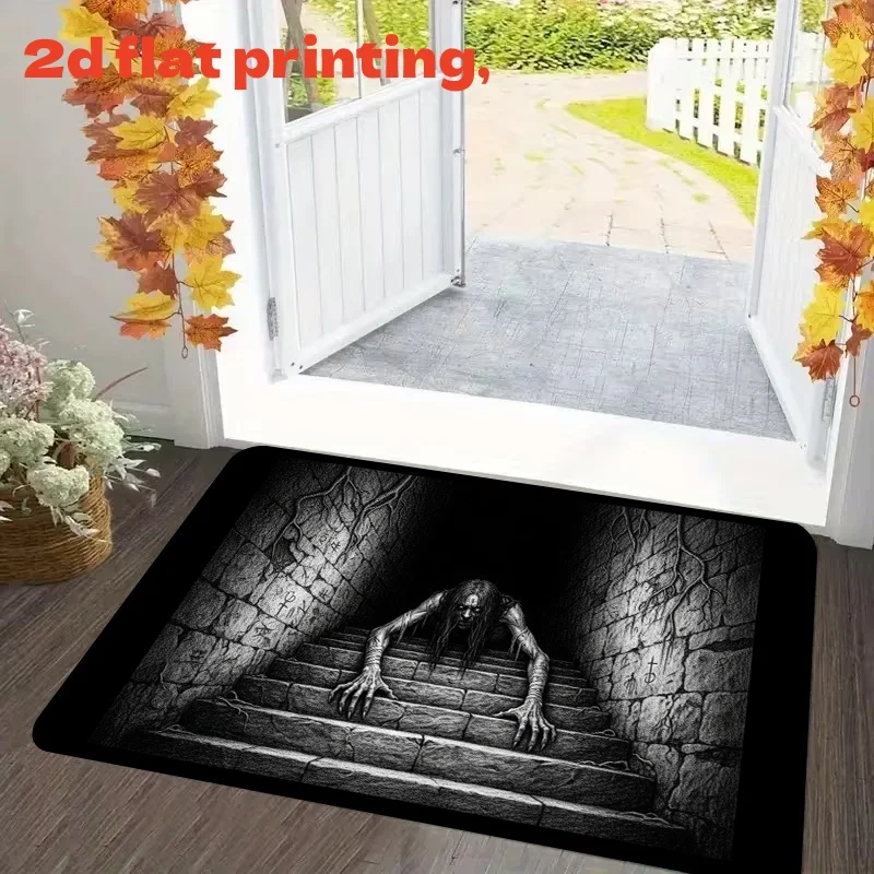 Horror Movie Ghost Zombie Halloween Doormat Front Door Back Door Entryway bedroom Floor Mat Kitchen Basement Porch Decor