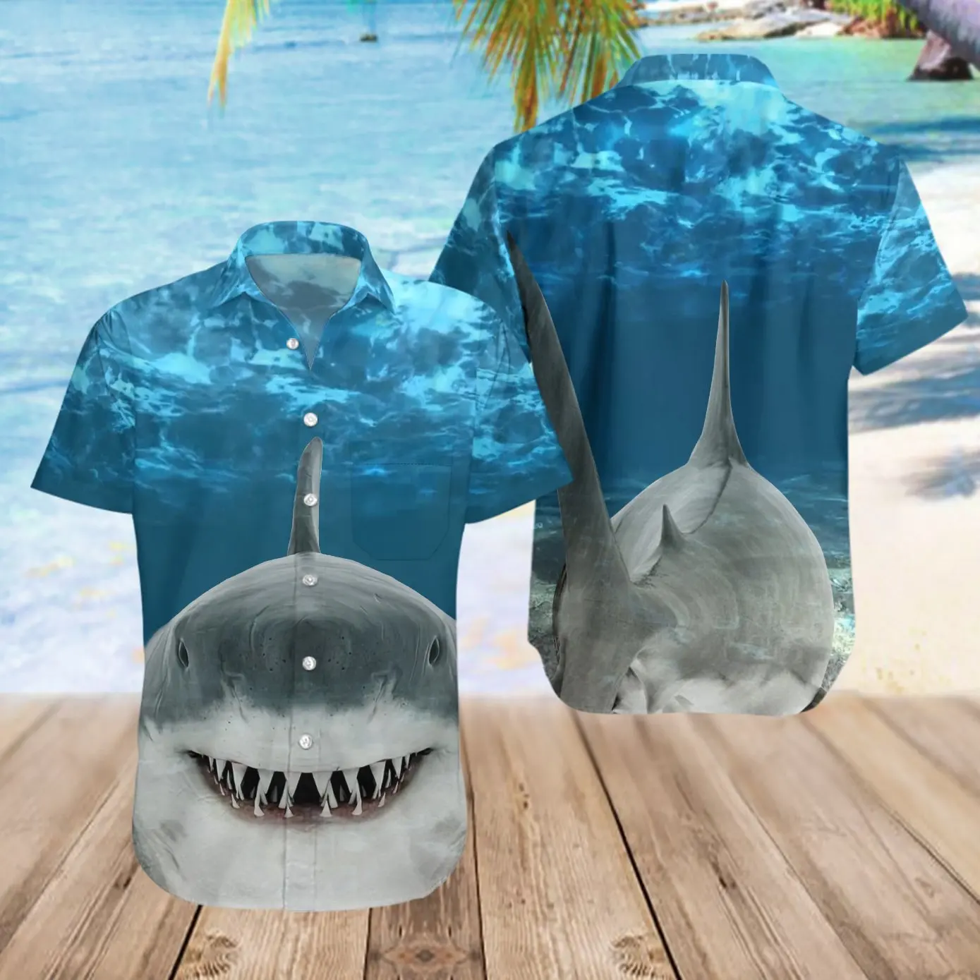 PLstar Cosmos 2022 Hot Summer Short sleeve Shirts Funny Shark 3D All Over Printed Hawaii Shirt Mens Casual Beach Shirt CY-09