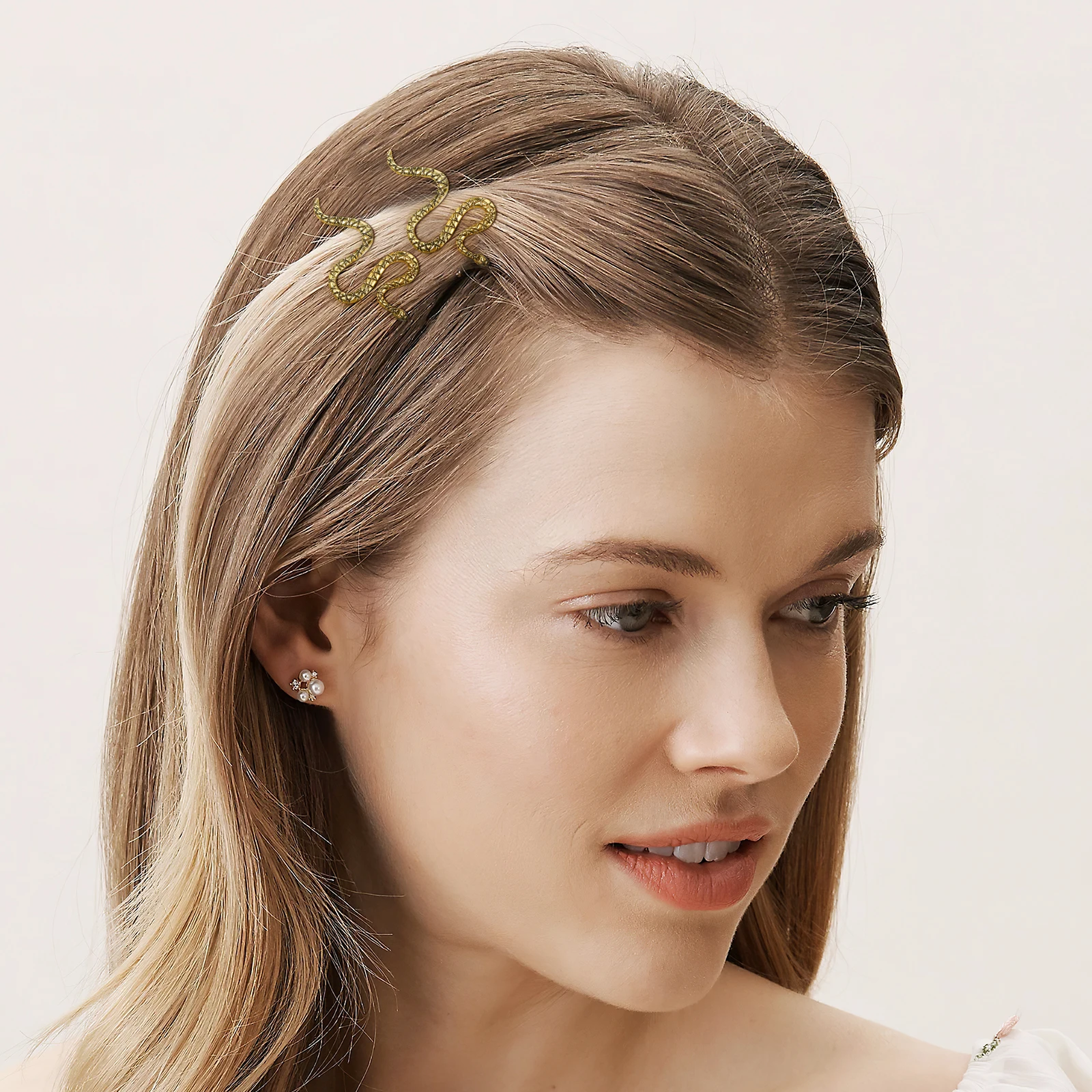 

Luxshiny Snake Hair Bobby Pins 4pcs Halloween Metal Hair Clips Vintage Golden Barrettes for Women Girls Hair