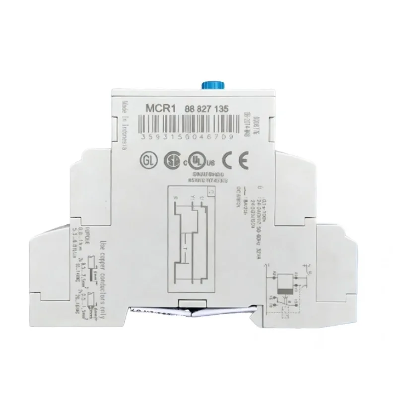 Industrial DIN Rail Off-Delay Timer Relay MCR1 88827135 Multi-Voltage 24VDC/24-240VAC 1 Changeover Contact Control Module