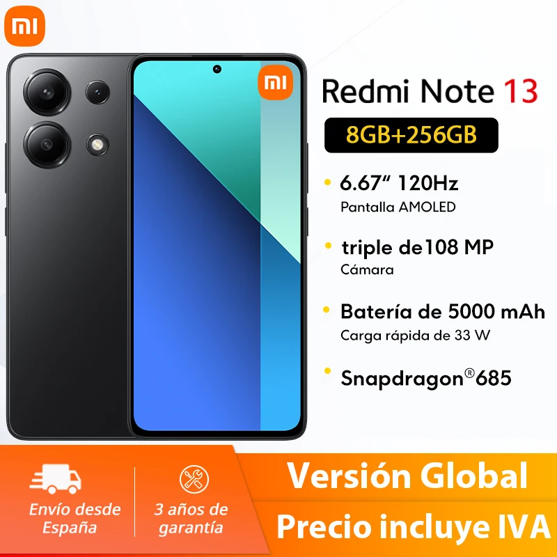 Xiaomi Redmi Note 13 4G 8GB RAM 256GB ROM FHD + AMOLED 120HZ camera 108MP charging 33W 5000mAh global version