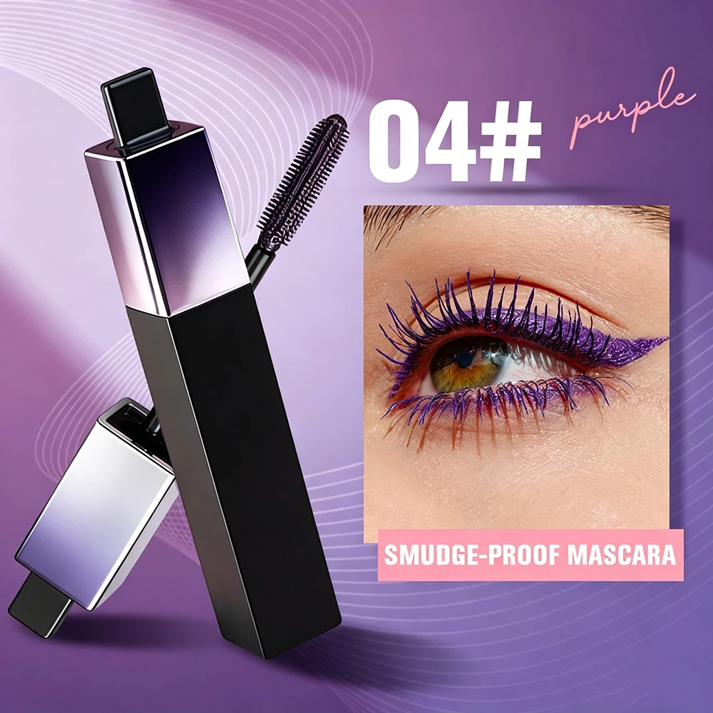 5 Color Bendable Silicone Brush Head Smudge Proof Lengthening Curling Mascara Private Label Custom Logo Vegan Makeup Wholesale