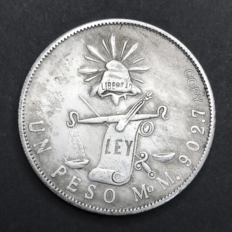 Moeda Mexicana Eagle Bite Snake, Coleção de 1 Peso Cópia, Moeda Comemorativa, Dinheiro Antigo, Decoração de Mobiliário Doméstico, Escala de 1872