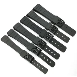 12/14/16/18/20/22mm Resin Silicone Strap Universal Black PU Watch Band for Casio F-91W F-84 F-105/108 A-158/168 AE-1200/1300