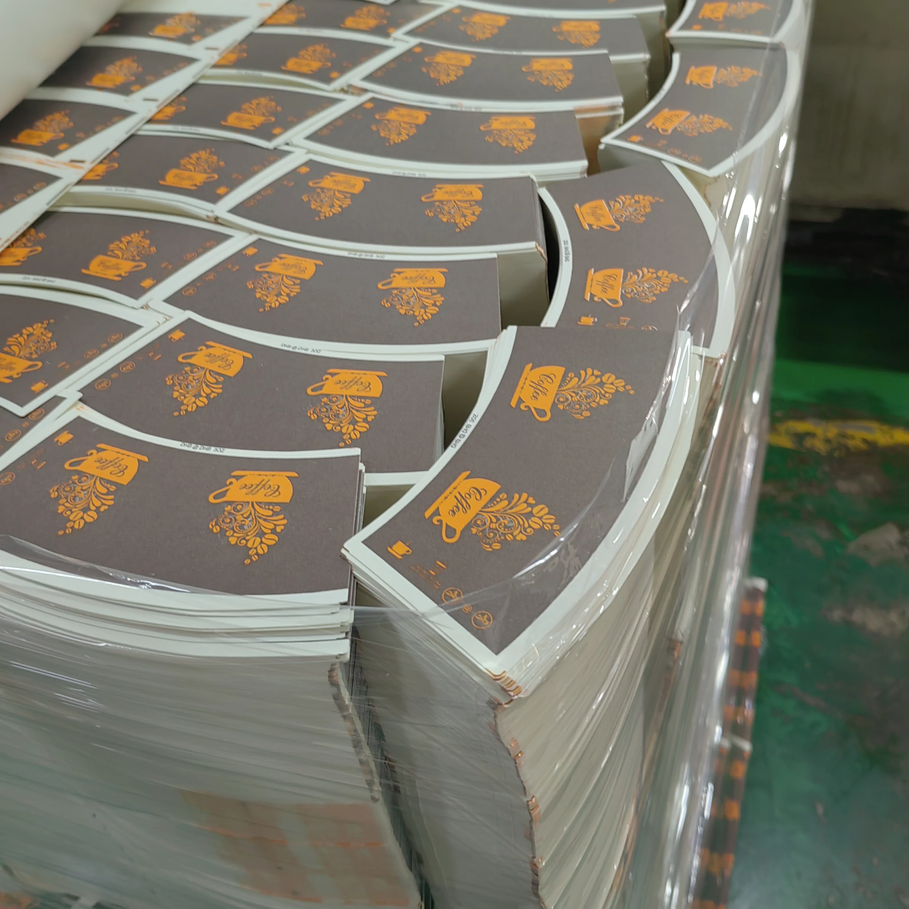 paper & paperboard printing 6 colors die-cutting food grade paper cup fan raw material wholesale