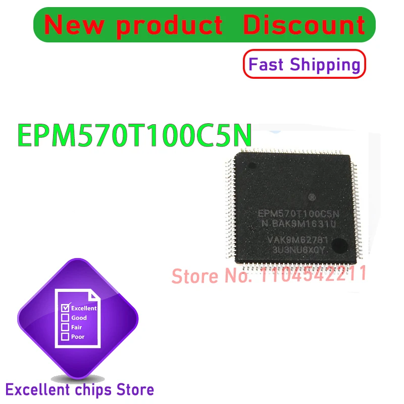 (5-10 stuk) 100% Nieuwe EPM570T100C5N EPM570T100C5 EPM570 QFP-100 Chipset