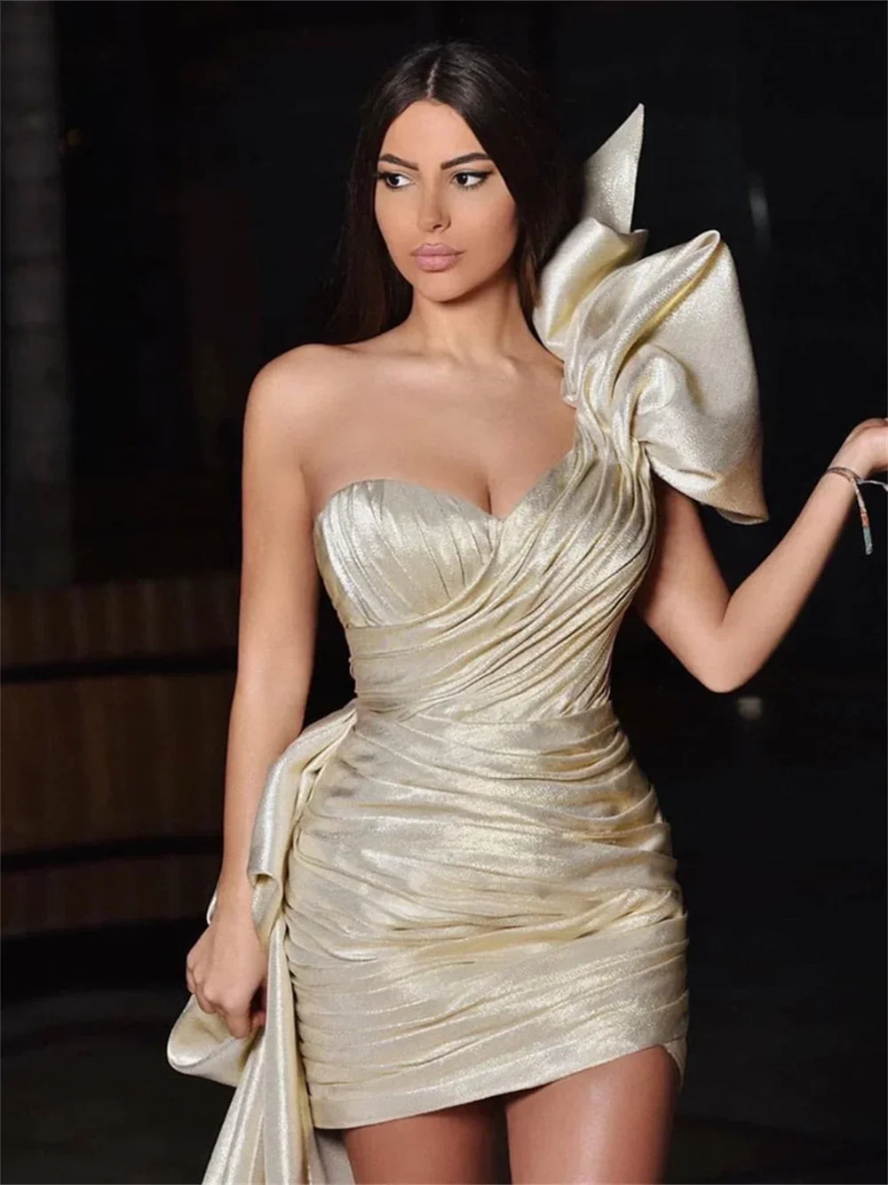 Sexy Strapless Evening Gown 2024 Customized Classic Butterfly Strap Dress Simple Knee-length Gowns New فساتين سهره نسائيه فخمة