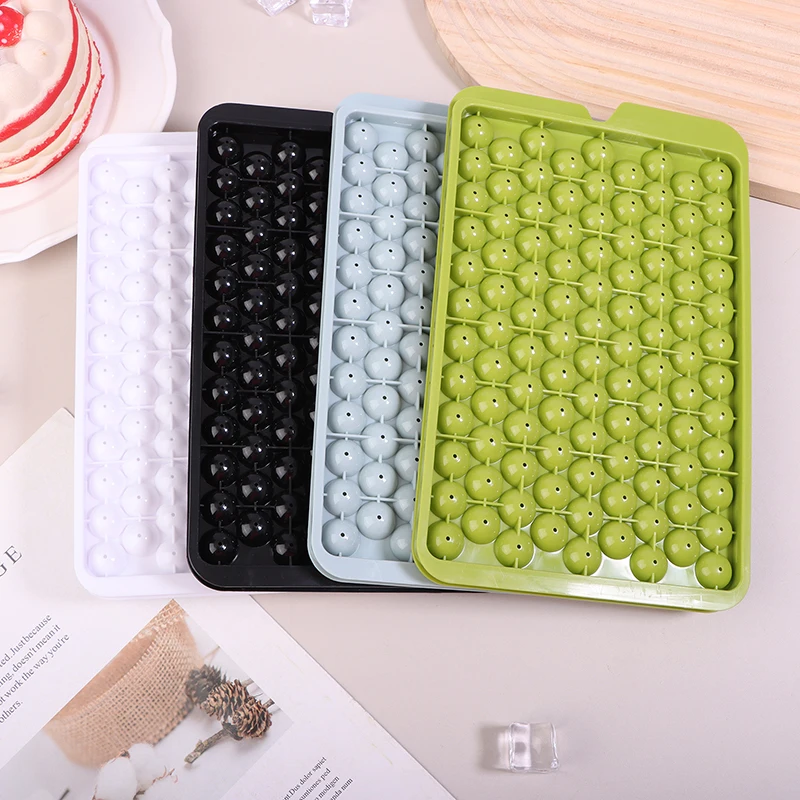 104 Grid Round Ball Ice Tray With Lid PP Summer Ice Cube Mold Refrigerator Ice Hockey Mold Circular Ice Making Mold