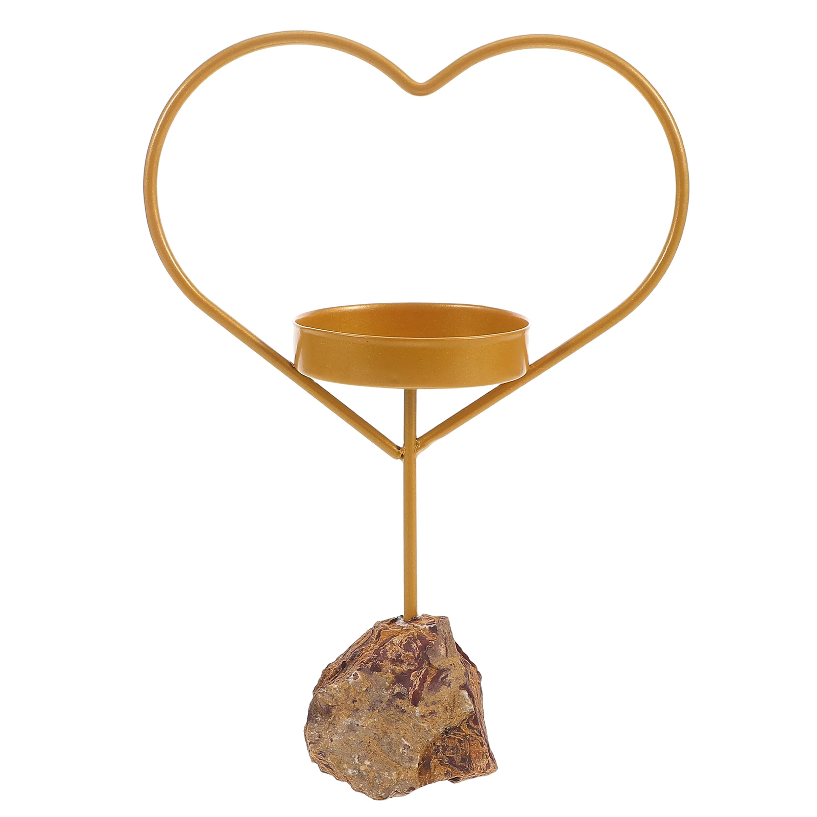 

Crystal Holder Aromatherapy Decor Heart Shaped Metal Stand Tabletop Centerpiece Wedding Decor Retro Taper Holders Natural