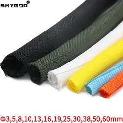 1/5M Auto Chiusura PET Espandibile Manicotto Intrecciato Auto-Chiuso Flessibile Tubo Flessibile Isolato Avvolgicavo Proteggi Cavo Tubo Calzino