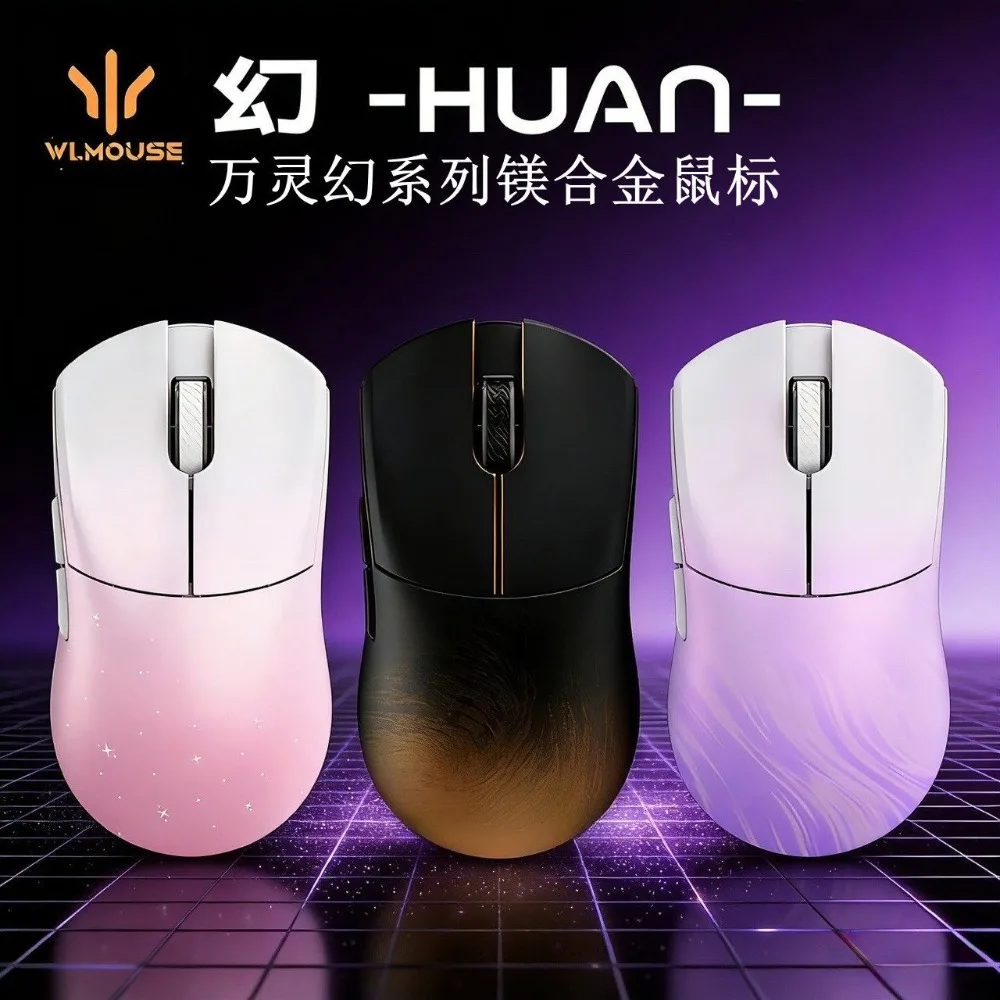 WLMOUSE Huan Mouse Dual-Mode Lightweight PAW3950HS Magnesium Alloy Wireless E-sports Gaming Mouse Low Latency Gaming Accessories