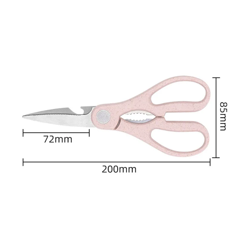 3 In1 Multi Shear  Travel Barbecue Tool Stainless Steel Household Meat Bone Kitchen Scissors With Nutcracker Beer Bottle Opener