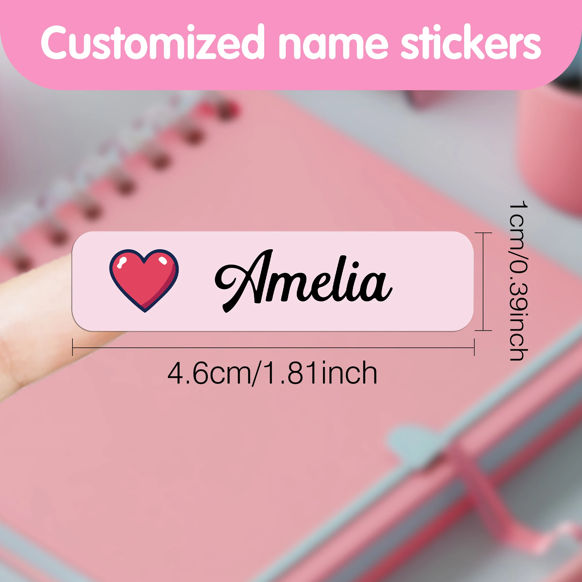 Personalized Name Tags Stickers Best Gift Cartoon Pattern Labels Custom Name Sticker Customized Texts Circular Name Gift Labels