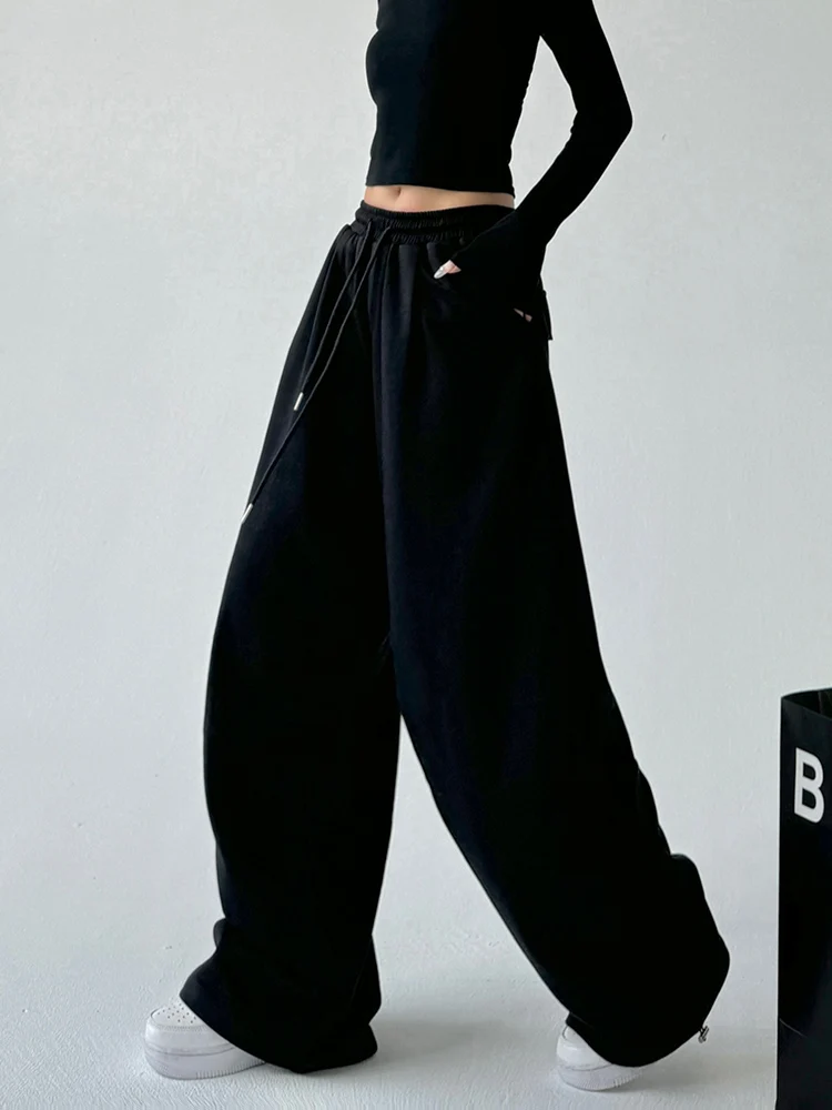 Bla Casual Pants Women's Spring Autumn Loose Wide Leg Cuffed Hiphop Workwear Straight Loose American Sports Pants