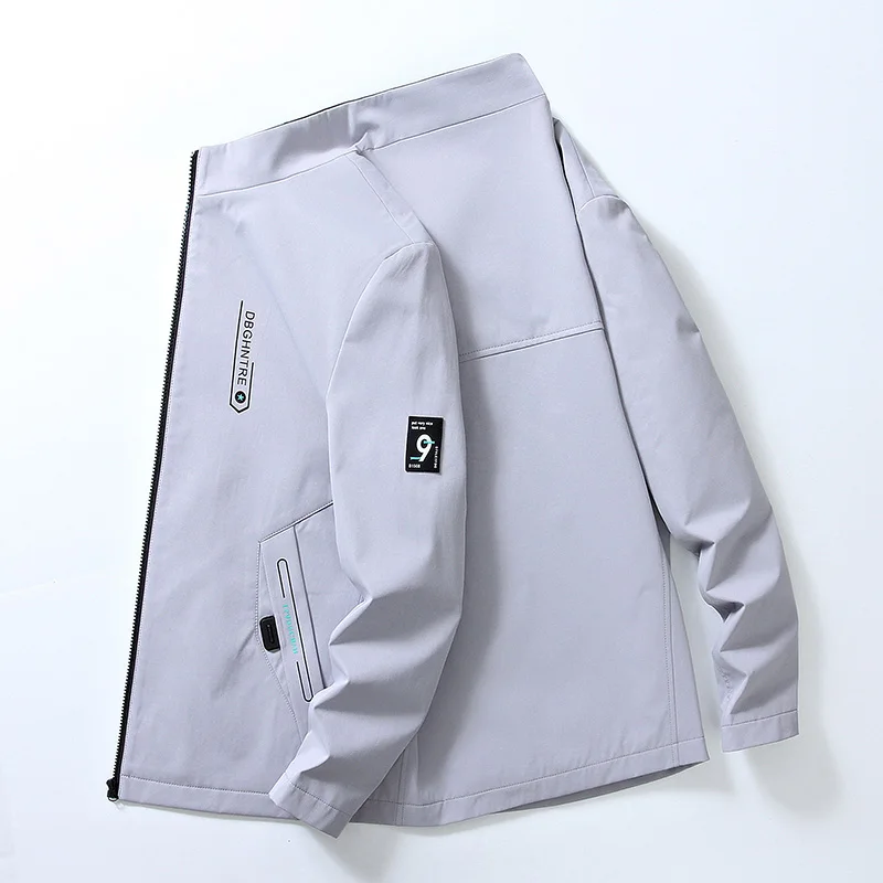 

Мужская демисезонная тонкая бейсбольная куртка в корейском стиле, модная, дышащая, на молнии, с длинными рукавами, из полиэстера