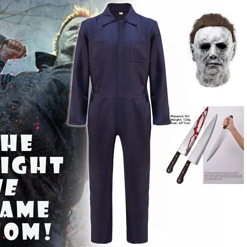 

loween Death New Moon Fear Killing Suit Michael Myers Jumpsuit Workwear Light up Your World Ladies Faion Costume