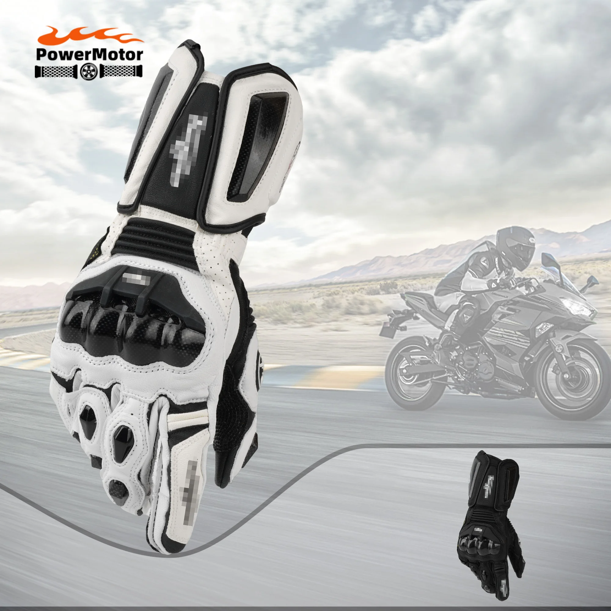 

Motorcycle Motorbike Leather Gloves Security Protection Windproof Motocross Mittens Touch Screen Men's Glove