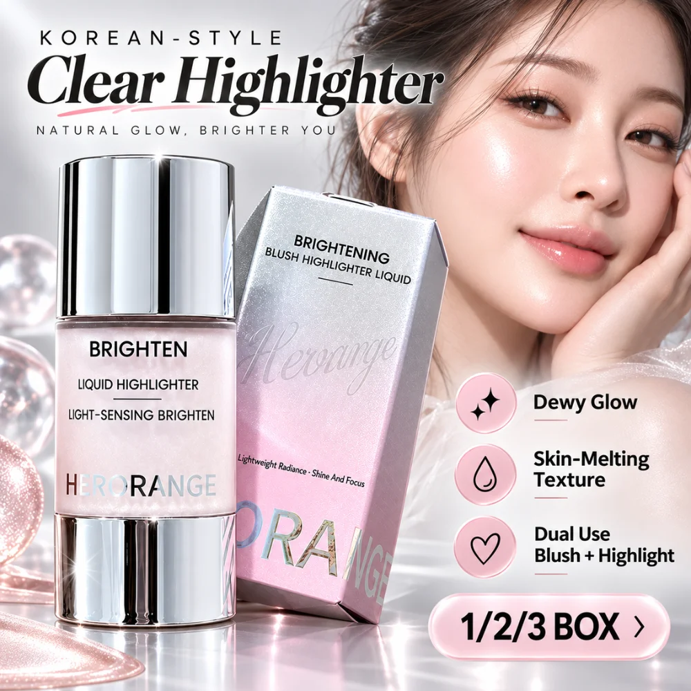 Liquid Highlighter Blush 2 in 1 Dewy Glow Cheek Tint Precision Nozzle Light Reflecting Shimmer Natural Facial Makeup