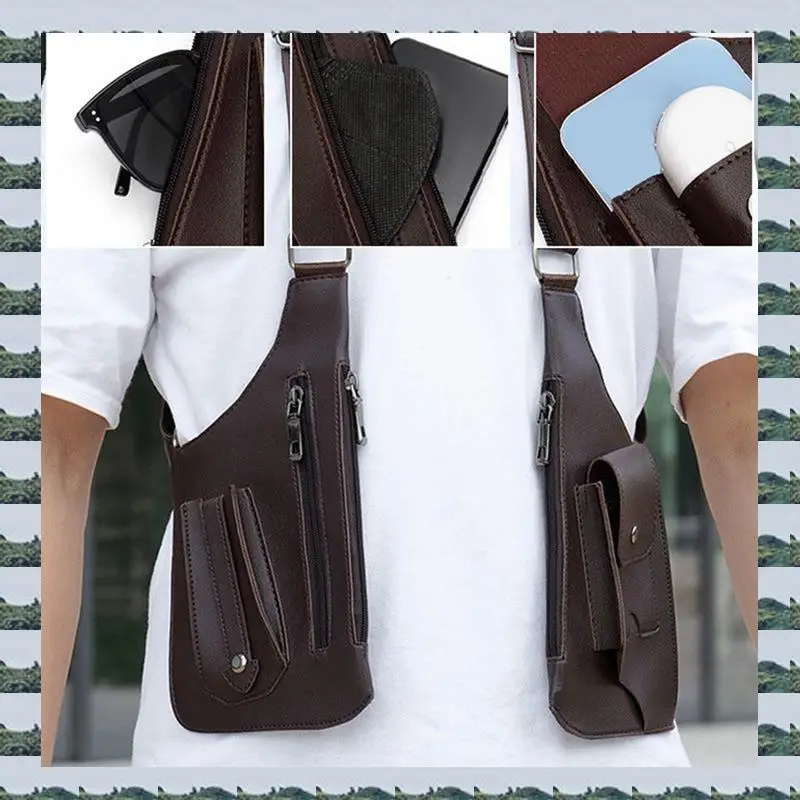 

ABQR Multifunctional Crossbody Storage Shoulder Bag Men's Chest Bag Outdoor Sports Bag Women's Outdoor Mobile Phone Bag
