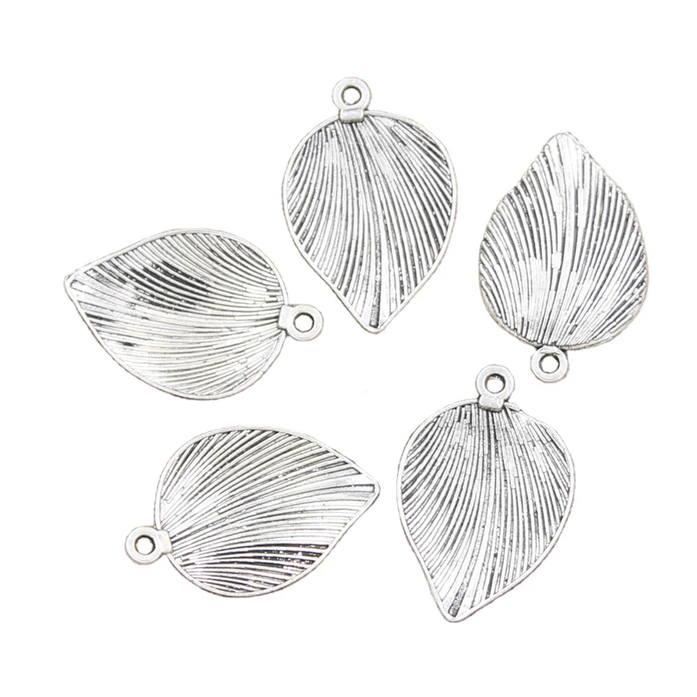 15szt Charms liść 23x15mm Antique Making wisiorek fit,Vintage tybetański kolor srebrny, ręcznie robiona biżuteria DIY
