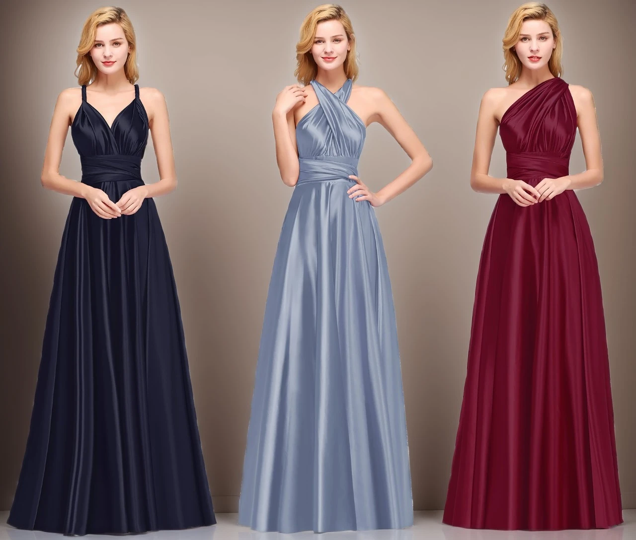 

Women's Convertible Evening Dresses Sexy Multiway Wrap Boho Long Dress Infinity Strap Bandage Back Summer Maxi Dress Free Size