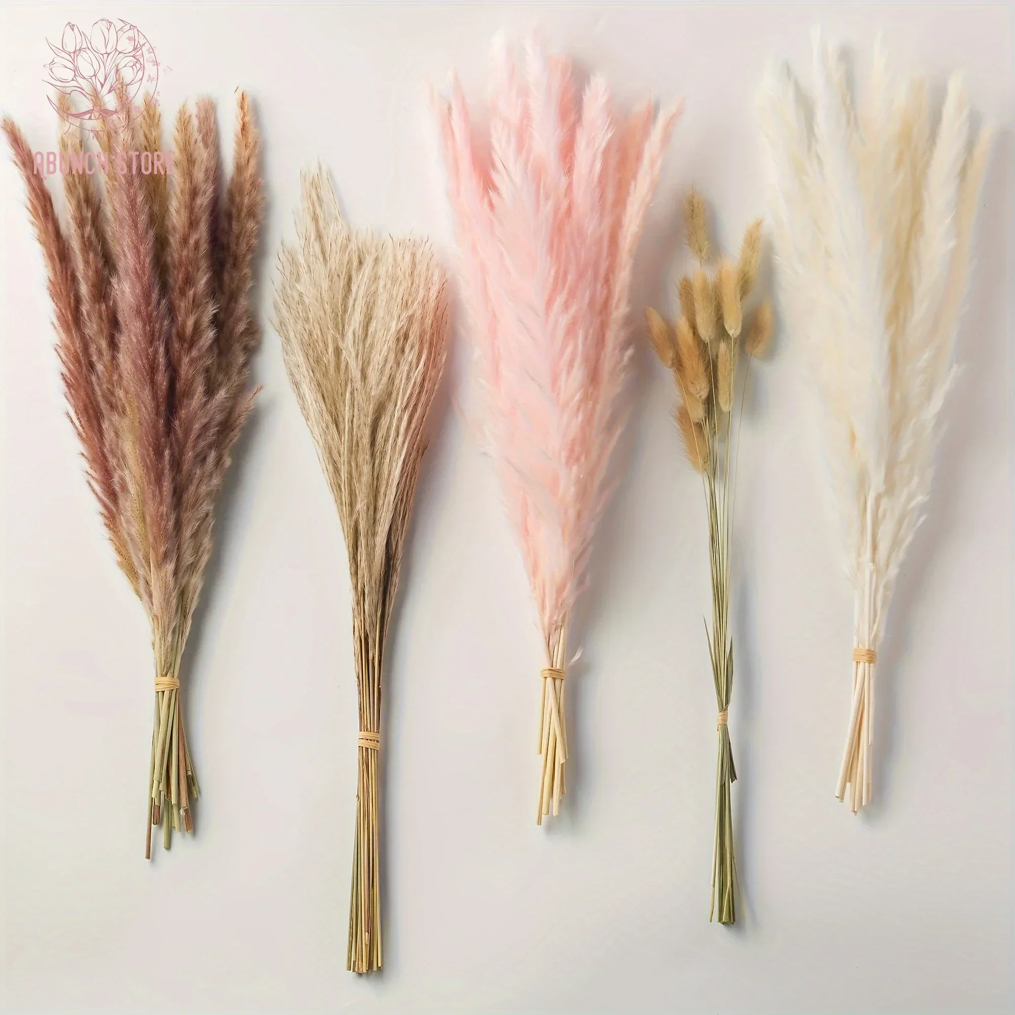 88Pcs Eternal Pink Dried Flowers Bouquet Boho Home Decor Pampas Grass Reed Romantic Couple Gift Wedding Centerpieces for Tables