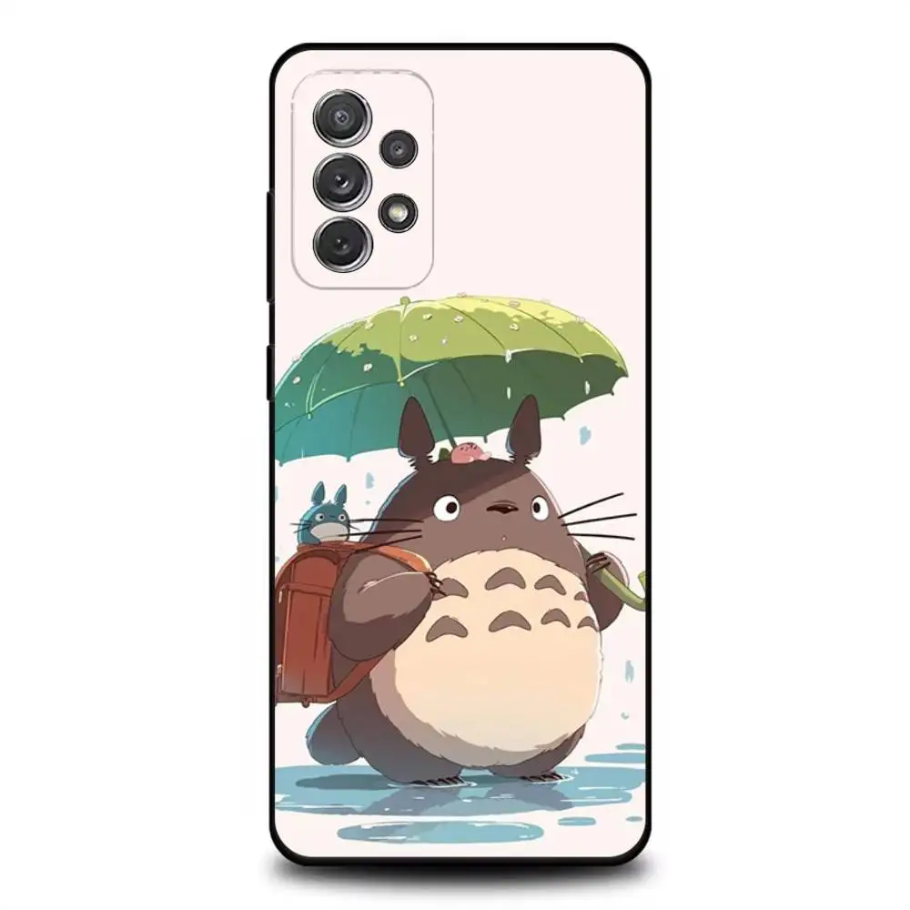 حافظة هاتف CUTE T-TotoroS-ES لهاتف سامسونج S 25,24,23,22,30,21,10,9,Ultra,Plus,Lite,FE,4,5G حافظة ناعمة سوداء