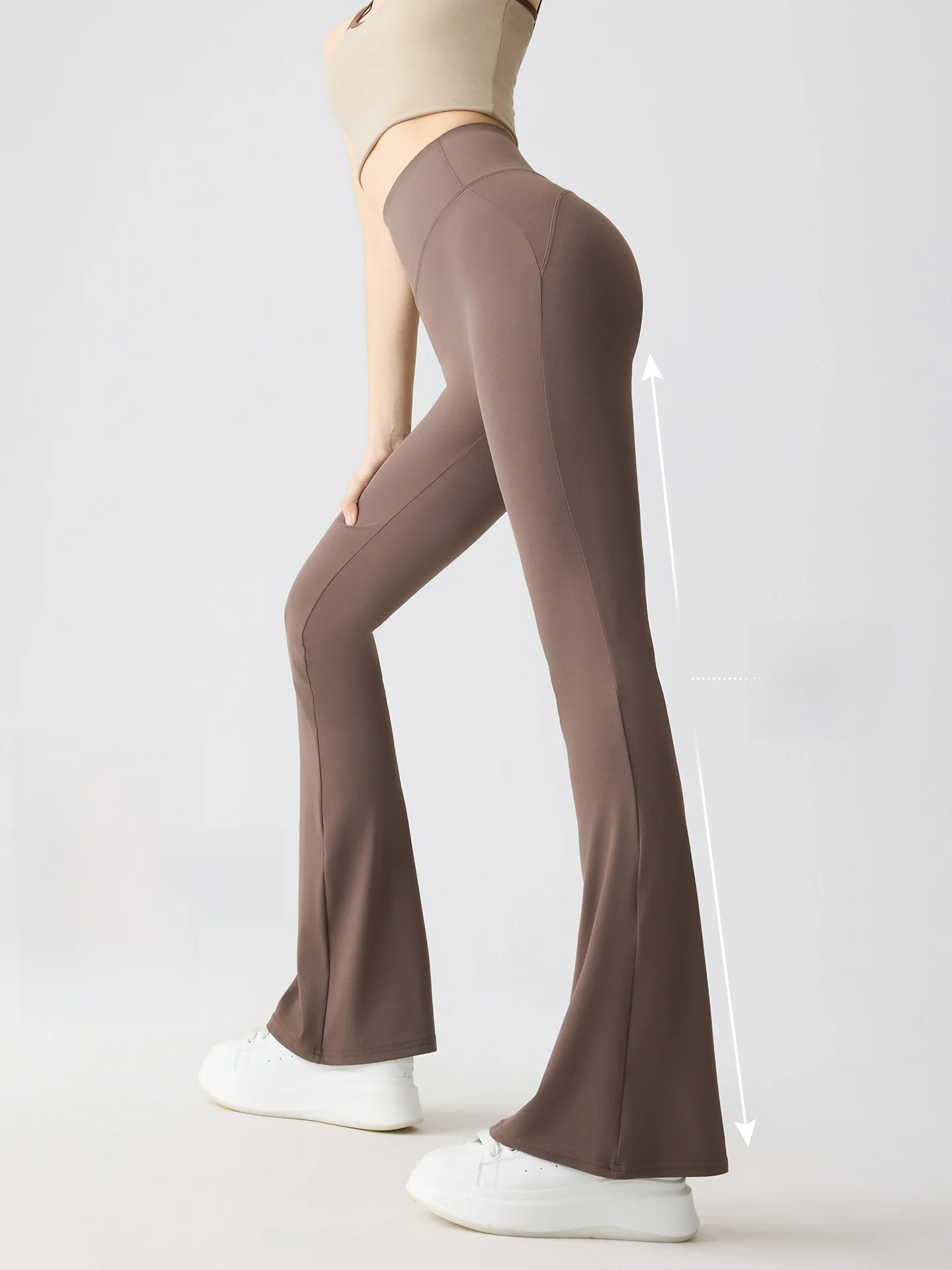 Pantalones de Yoga de cintura alta para mujer, pantalones acampanados blancos adelgazantes finos de verano, pantalones largos informales con Control de barriga, poliéster, nailon y LICRA