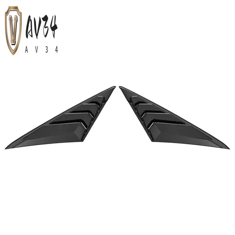 

AV34-Rear Window Louver Shutter Trim Cover For Hyundai Elantra 2021-2023 Air Vent Scoop Shade Decorate Bright Black