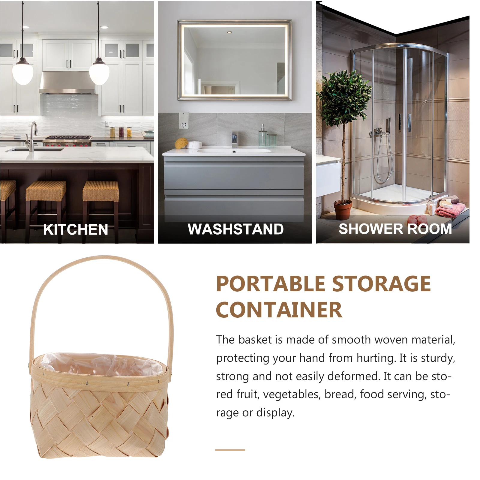 

Handmade Wooden Woven Storage Portable Houseware Container Natural Cedar Decorative Organizing Basket For Home Office Restaurant