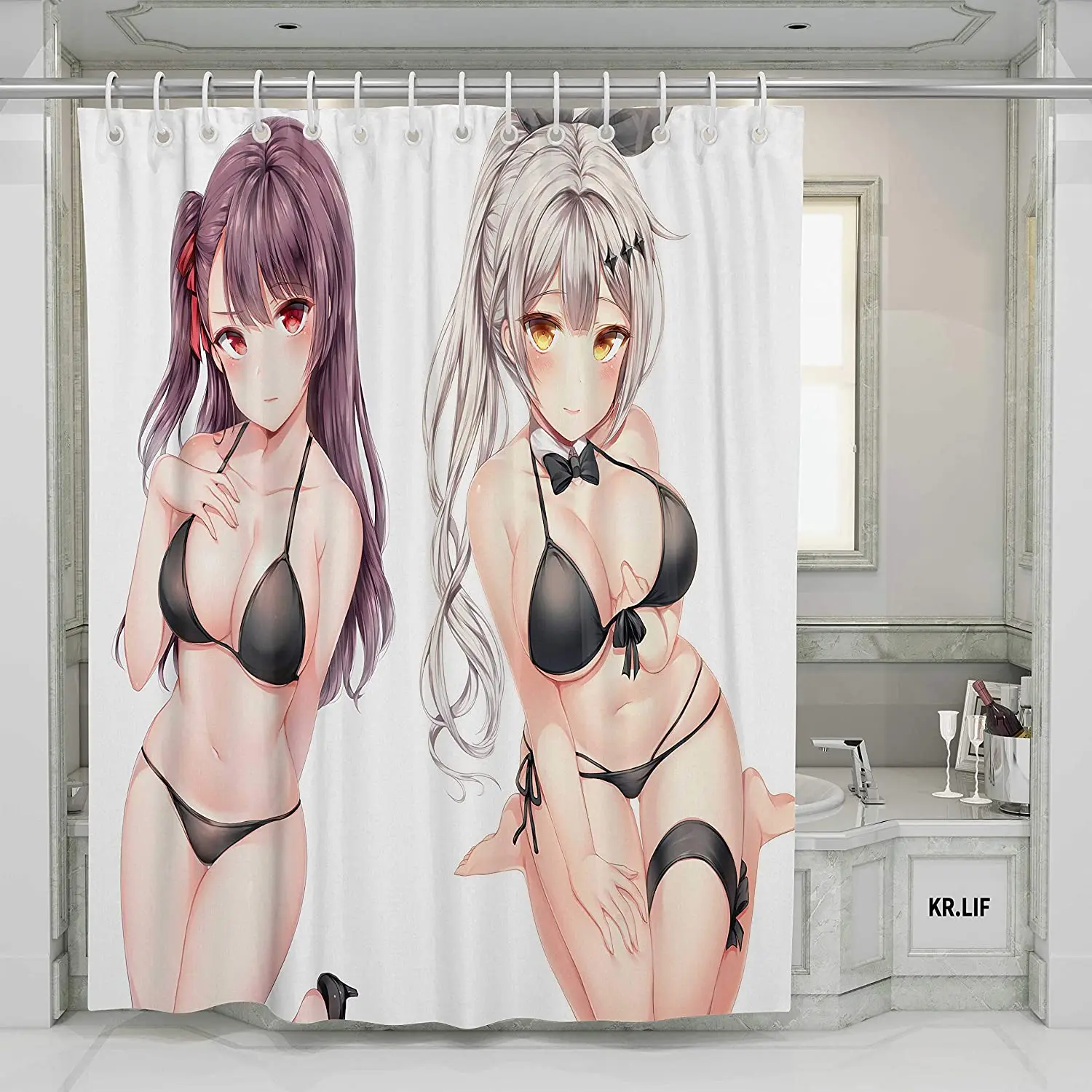 

Anime Nude Woman Sexy Artistic Charming Breasts Shower Curtain Attractive Breasts Girl Anime Sexy Naked Nude Woman Bath Curtains