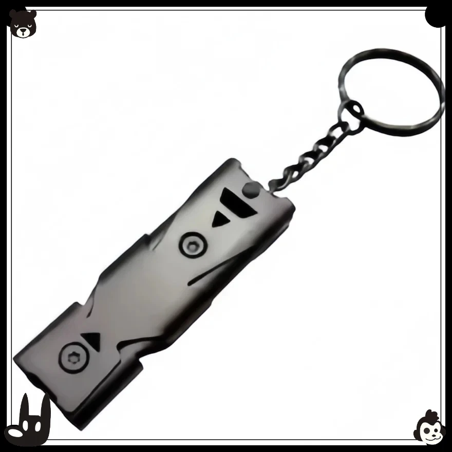 سلسلة مفاتيح صفارة البقاء على قيد الحياة - صفارة طوارئ للتخييم/المشي لمسافات طويلة في الهواء الطلق، إنذار أمان عالي مع تصميم أنبوب مزدوج #6