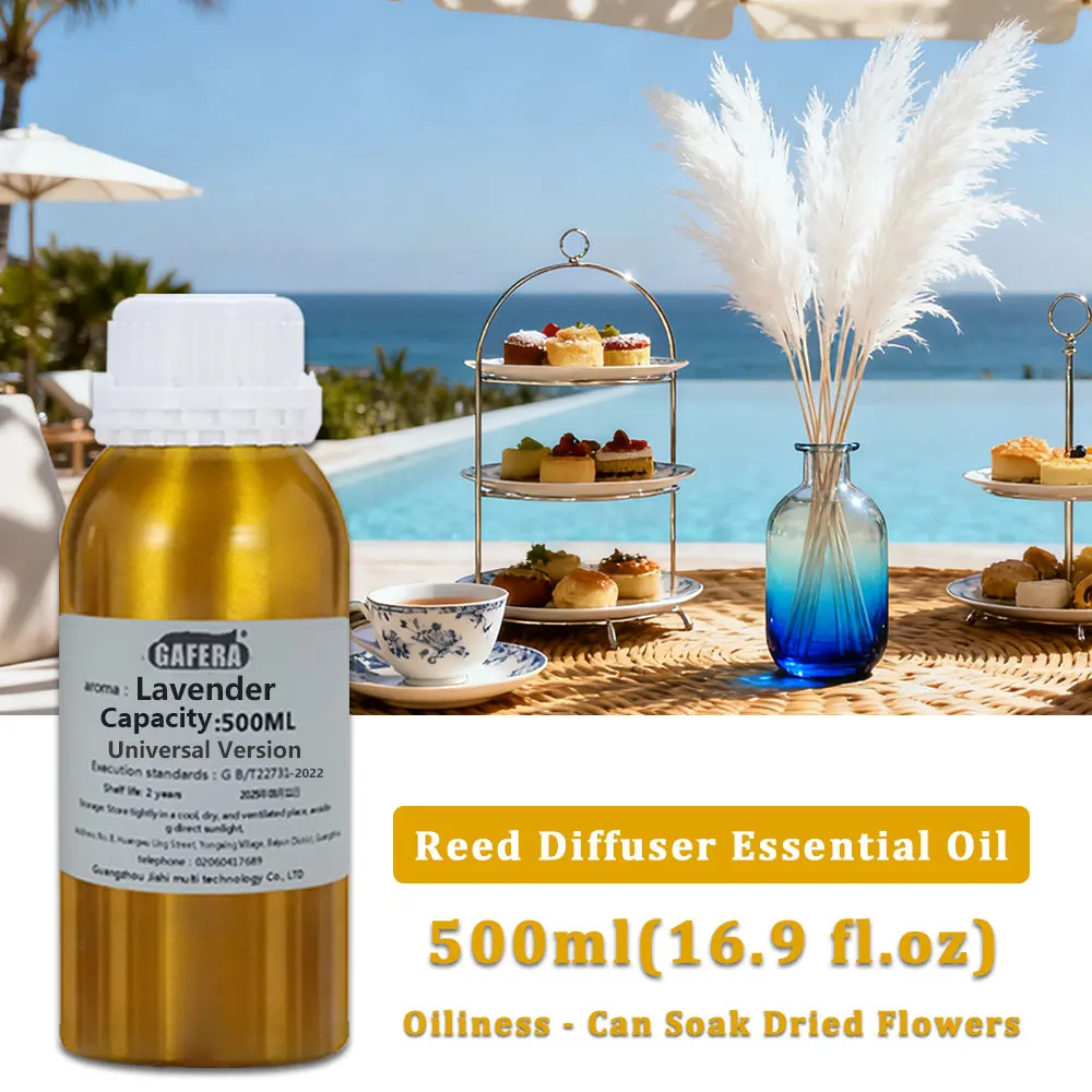 GAFERA 500ml(16.9 fl.oz) Lavender Cedar Essential Oils, Diffuser Replenish Aroma Oil For Reed Diffuser & Flameless Aromatherapy