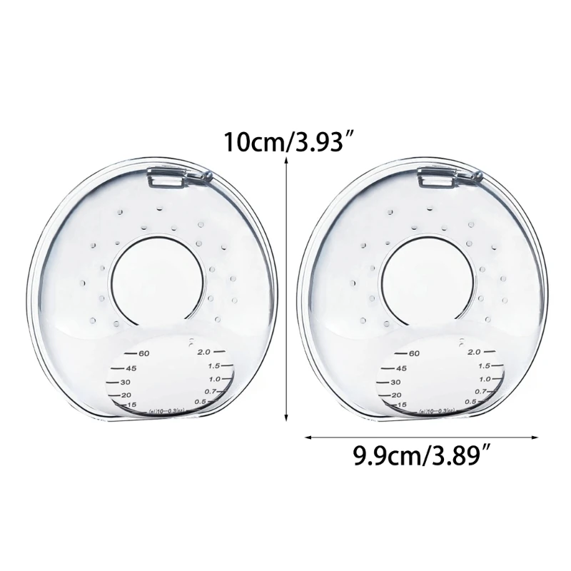 2x ถ้วยพยาบาลเปลือกหอยซิลิโคนปลอดสาร BPA สำหรับแม่ให้นมบุตร