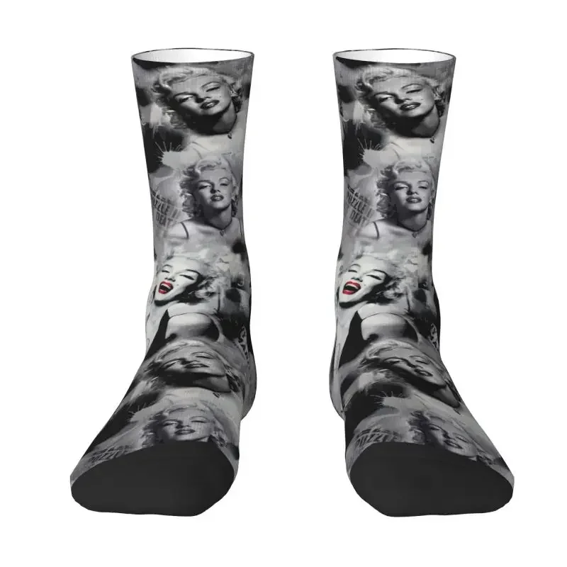 Y2K Cute Monroe Marilyns Dress For Men Women Warm Fashion Novelty Crew Socks