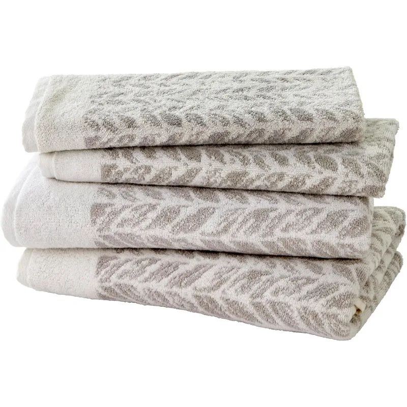 Distressed Leaves 2 Bath, 2 Hand Towel Set