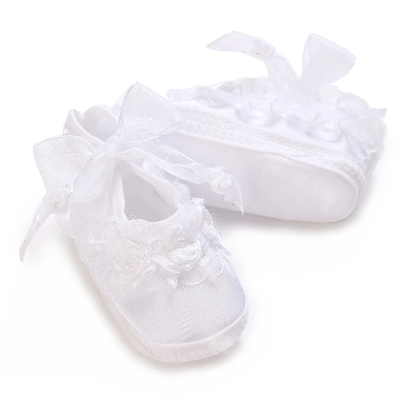 Newborn Baby's First Baptist Shoe: Newborn Boys and Girls' White Baptist Shoes Soft Sole Walking Shoes