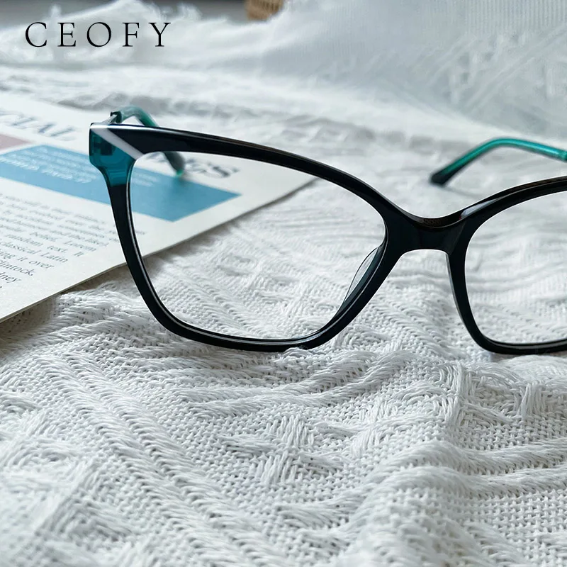 Ceofy Women Fashion Glasses Frame Optical Prescription Myopia Big Brand Designer Eyeglasses Frame for Women High Quality